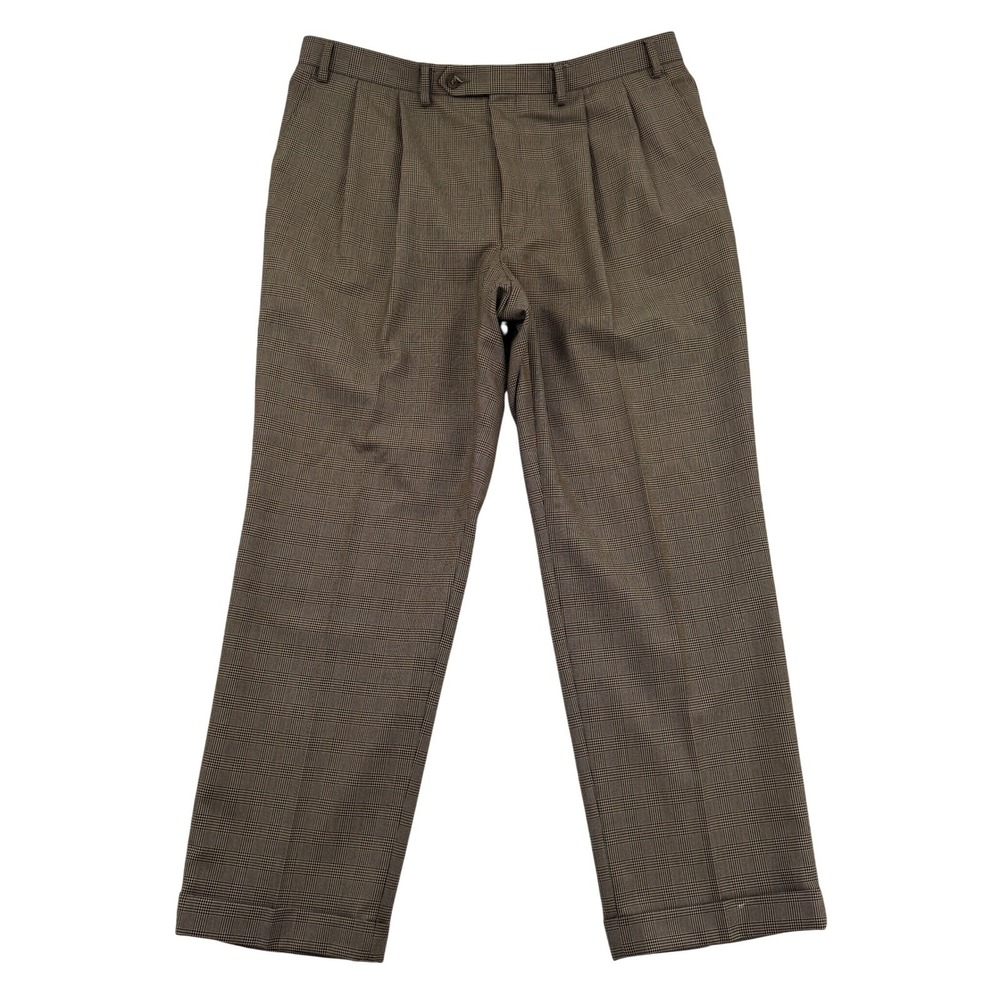 Ralph Lauren Olive Brown Plaid Dress Pants